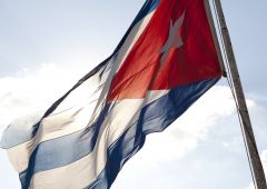 Cuban flag in the wind