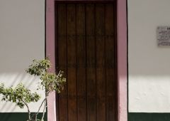 dark wooden door
